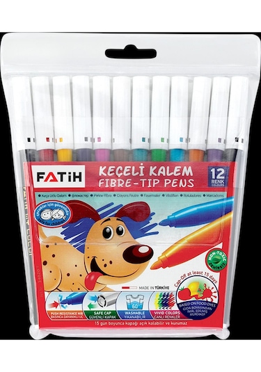 Fatih Kırtasiye 12'li Kuruboya + suluboya + pastelboya + keçeli Kalem
