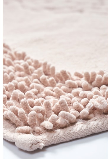 Tiffany 2'li Pamuklu Klozet Takımı, Pudra Banyo Paspas Seti 60 x 100 / 50 x 60 CM Pudra