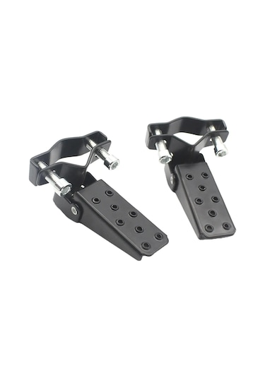 1 Çift Motosiklet Metal Ayak Dayama Pedalları Evrensel - Siyah