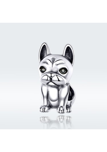 S925 Ayar Gümüş Fransız Bulldog Boncuklu Dıy Bilezik Gevşek Boncuk Çok Renkli