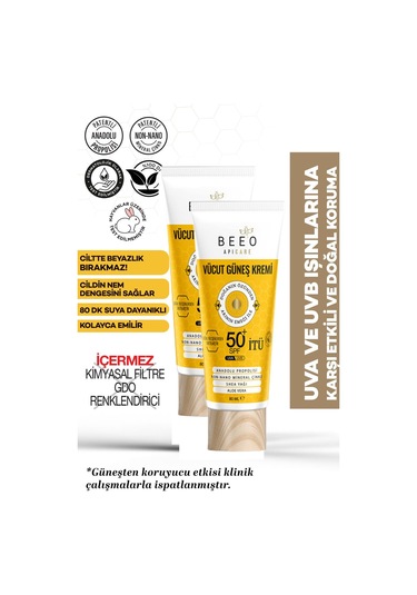 Bee'o Vücut Spf50 Güneş Kremi 80 Ml 2 Adet