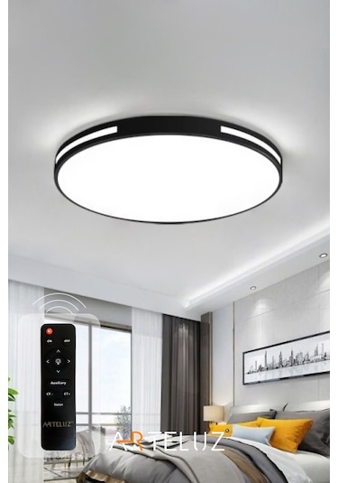 Arteluz Modern Yuvarlak Model Tavan Led Avize Siyah