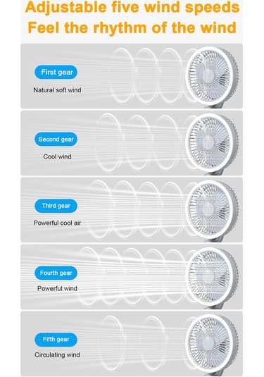 Hallow-4000mah Masaüstü Çok Fonksiyonlu Usb Şarj Edilebilir Vantilatör L6547gy-2