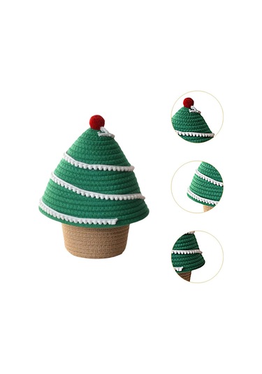 Suntek Kapaklı Saklama Sepeti Küçük Halat Yatak Odası Yeşil