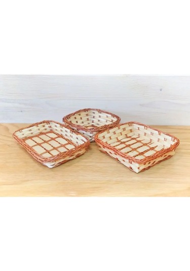 Nika&shop Örgü Sepet Ekmeklik Rattan 3'ü 1 Arada 152205847 Açık Kum Rengi