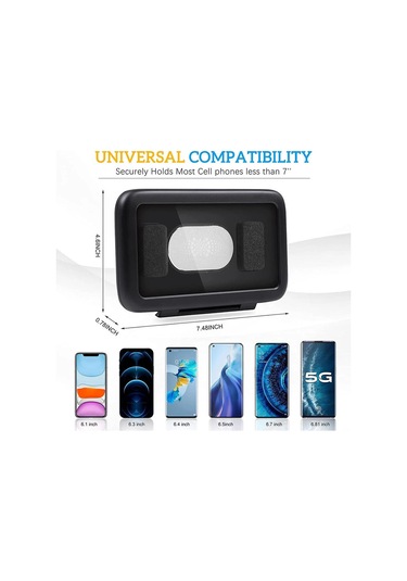 Neevoyu Duvar Montajlı 360 Döner Su Geçirmez Telefon Tutucu - Duş, Mutfak İçin El-işsiz Kullanım, Siyah Siyah