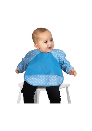 Sevi Bebe 54 Eko Kollu Mama Önlüğü Mavi