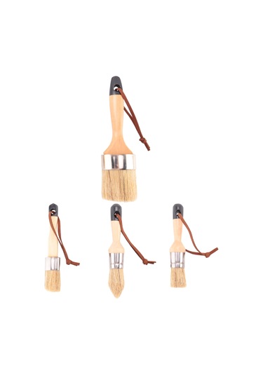 Xurunkeji Adet Tebeşir Ve Balmumu Boya Fırçası Mobilya, Boyama Veya Balmumu İçin Doğal Kıllı Küçük Yuvarlak Oval Fırça