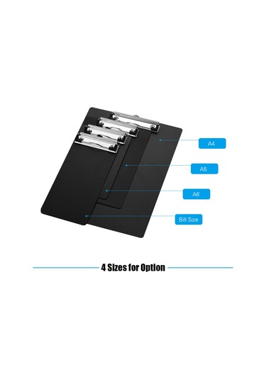 Youmex Siyah A6 Plastik Ofis Yazma Tahtası - Dayanıklı Çelik Kıskaçlı Belge Tutucu, Duvar Asma Düğmeli Çok Renkli