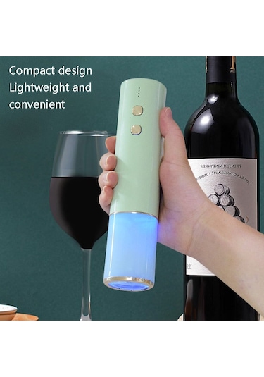 Sones Elektrikli Açacak Paslanmaz Çelik Mini Kırmızı Şarap Şişe Açacağı, Renk: By266 Esmer Yeşil Diğer