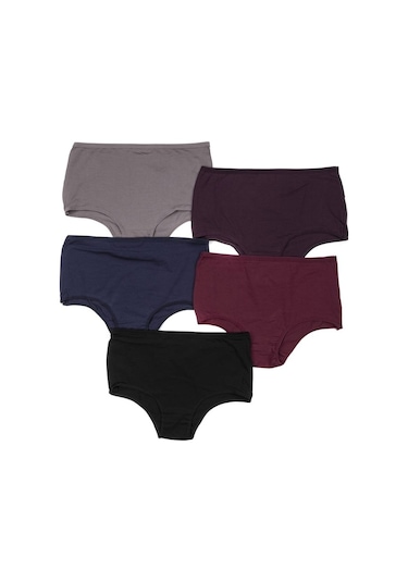 Nicoletta Yüksek Bel Kadın Külot 5'li Bordo