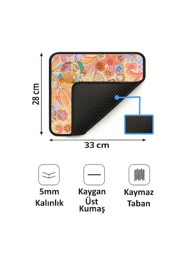Peace Otantik Tasarımlı 33x28 Cm Mousepad Kaymaz Taban Rahat Konforlu Mouse Pad