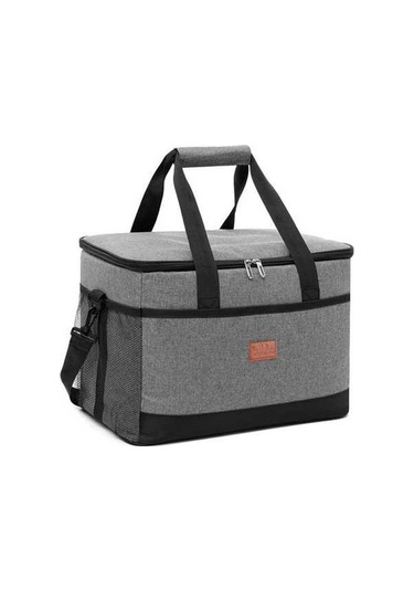 Pazly 33l Büyük Kapasiteli Sızdırmaz Termal Öğle Yemeği Çantası Piknik Soğuk/sıcak Yalıtımlı Omuz Çantası Gri Gri