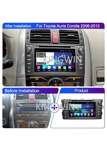 7 İnç Auris Uyumlu Android Carplay 4 Gb Ram 64 Gb Hafıza Multimedya Arka Kamera  7"