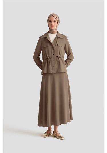 Armine Beli Büzgülü Takım 25yd9172 Vizon Vizon