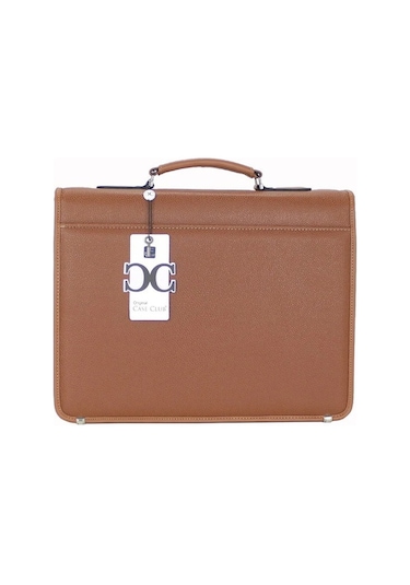 Case Club El Omuz Çantası & Laptop Bölmeli Evrak Çantası 15,6 İnç Kilit Mekanizmalı Taba