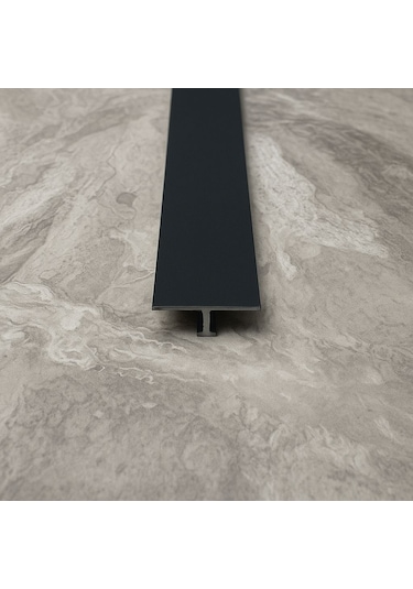 Alüminyum Antrasit Parke Geçiş Kapı Eşiği T Profil 90 Cm