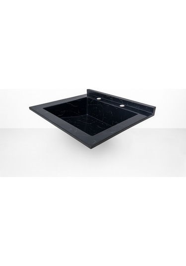 Dökme Akrilik Berber Lavabosu Siyah 70x48 Cm Siyah