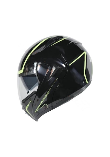 Vrt - Çene Açılır Kask Siyah - Sarı L 57638