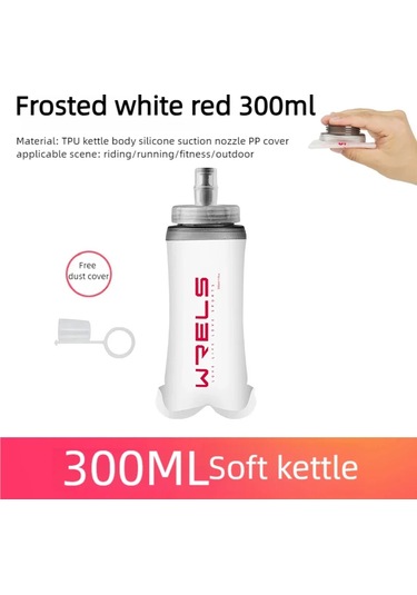 Wrels Su Şişesi Katlanır Yumuşak Şişe Spor Katlanabilir Koşu Kamp Yürüyüş Red 300ml Red 300ml