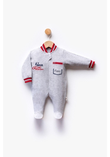 Erkek Bebek Tulum Salopet-499 Gri