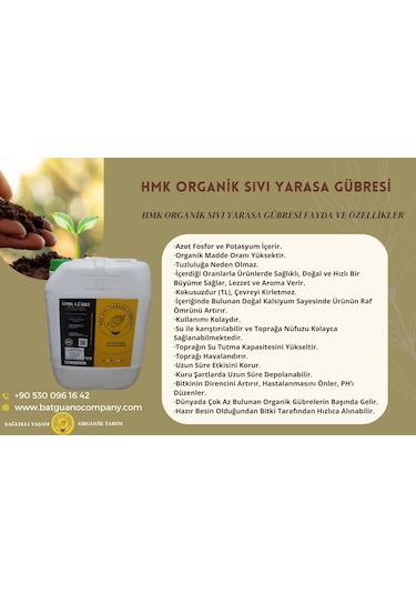 %100 Organik Hmk Sıvı Yarasa Gübresi 20 Litre (Konsantre)