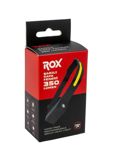 Rox 0228 Şarjlı Led Kafa Feneri 350 Lümen Siyah
