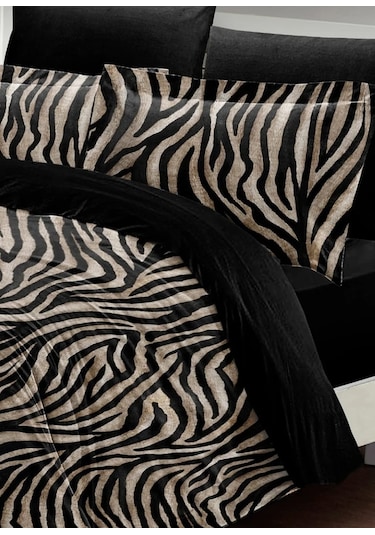 Zebra Tek Kişilik 3 Parça Saten & Pamuk Nevresim Takımı