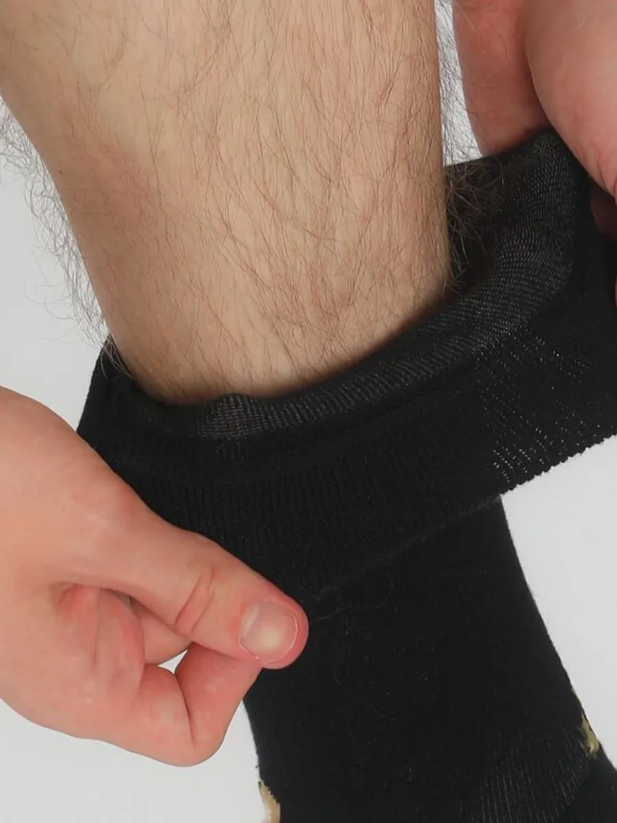 Morrah Sigara İçen İskelet Baskılı Siyah Uzun Çoraplar 1 Çift 319239983 Siyah