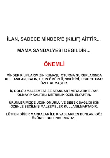 Holmer Mama Sandalyesi Minderi & Kılıfı - Leke Tutmaz - Doğal - Max-t - Turuncu