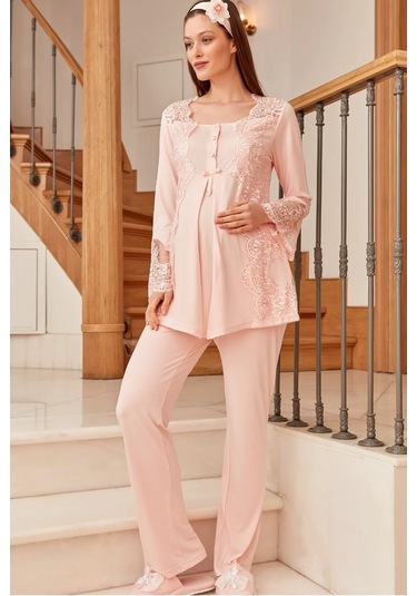 By Mecit 5015 Pudra Lohusa Pijama Takımı