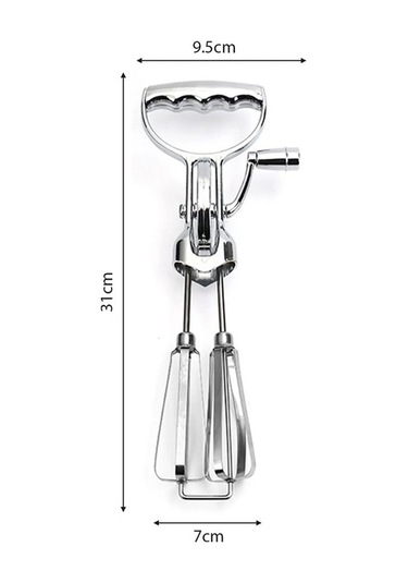 Ulzyvf Paslanmaz Çelik 2 Kafa Yumurta Çırpıcılar Ergonomik El Gümüş Gümüş