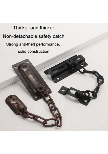 Sones Güvenlik Kapı Zinciri Hırsızlığa Karşı Ev Kapı Sürgü Mandalı Pencere Zincir Kilidi, Stil: Kare Gümüş