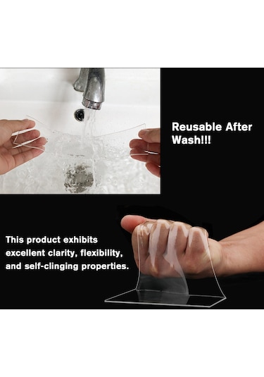 2mm 1m Çift Taraflı Tutma Bandı Traceless Yıkanabilir Yapışkan Bant Nano Pu Jel