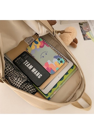 Novahub Sevimli Öğrenciler Yeni Tasarım Büyük Kapasiteli Çok Yönlü Haki Sırt Çantası Haki - Kahverengi