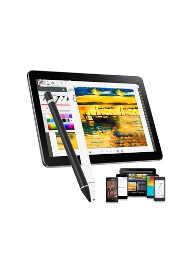 Padalink Siyah Universal Aktif Kapasitif Kalem - İpad, Telefon, Tablet İçin Çizim, Dokunmatik Ekran Uyumlu İos/android Stili