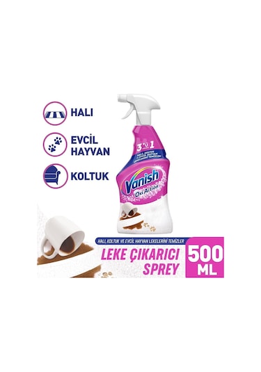 Vanish Oxi Action Çok Amaçlı Halı, Koltuk Ve Evcil Hayvan Leke Çıkarıcı Sprey 500 Ml