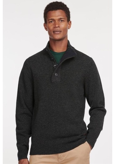 Barbour Patch Half Zip Kazak Ch91 Charcoal Gri