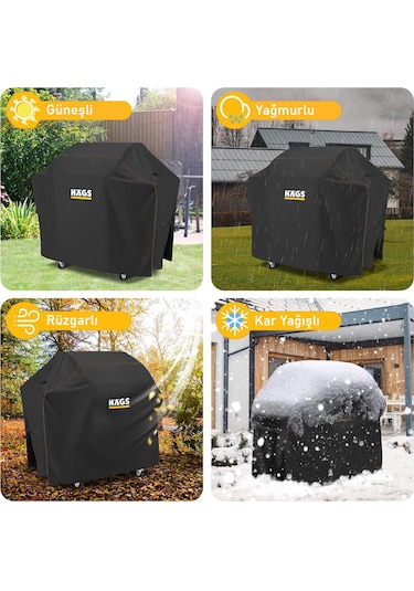 Haegs Bbq Mangal Örtüsü, Grill Koruma Brandası, Su Geçirmez, Barbekü Mangal Kılıfı - 105-49-102 Cm