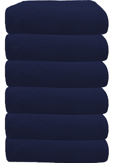 6 Lı Premium %100 Pamuklu Kuaför & Berber Saç Havlusu 50x90 Cm Lacivert