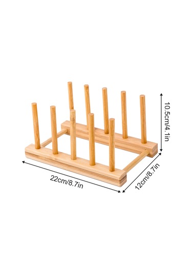 Kosona Bambu Ahşap 4 Bölmeli Yemek Takımı Kurutma Rafı Çanak Tabak Saklama Organizer Çok Amaçlı Depolama Rakası Diğer