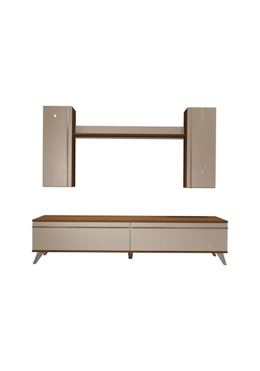 Decoraktiv Eko 5d Mdf Std Retro Tv Ünitesi Tv Sehpası - Ceviz Beyaz Ahşap - Beyaz