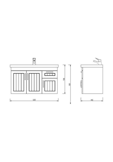 Turkuaz Frame Etajerli Lavabo 100X45 Cm Ve Lotus 100 Banyo Dolabı Çok Renkli Turkuaz Frame Etajerli Lavabo 100X45 Cm Ve Lotus 100 Banyo Dolabı Çok Renkli