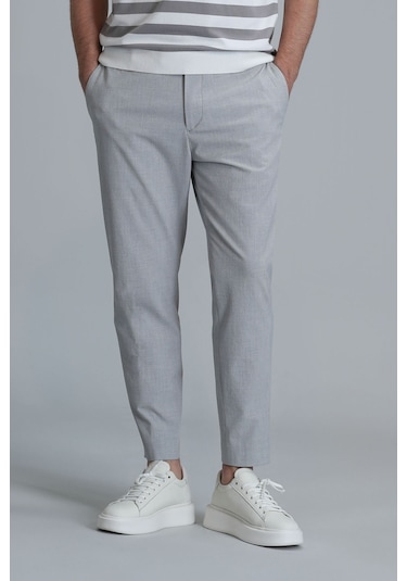 Lufian Erkek Hery Smart Chino Slim Fit Pantolon 111190318 Gri
