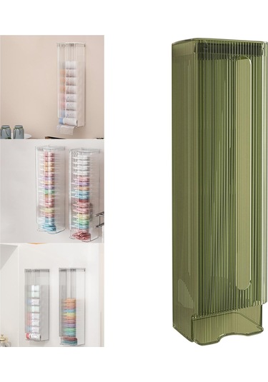 Suntek Çorap Çıkarma Saklama Kutusu Duvara Monte Organizatör Yeşil