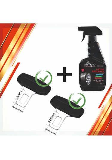 Araç Oto Kemer Başlığı 2 Adet + Lastik Parlatıcı Temizleyici 1 Adet