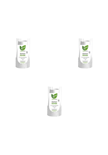 Roll-up Doğaya Dönüş Ekolojik Doğal Kağıt Karton Bardak - 7oz - 10'lu 3 Paket 30