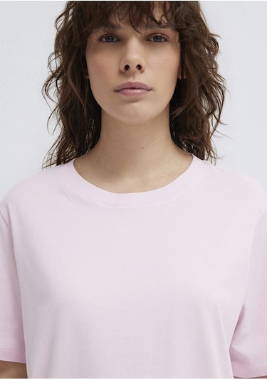 Mavi - Bisiklet Yaka Pembe Basic Tişört 1600955-89200 Pembe