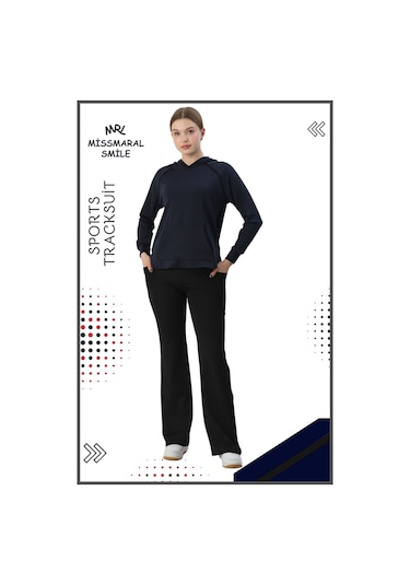 Kadın Spor Eşofman Takım İspanyol Paça Çift Cepli Alt &kapüşonlu Kanguru Cepli Üst Lacivert 3053 Lacivert Kadın Spor Eşofman Takım İspanyol Paça Çift Cepli Alt &kapüşonlu Kanguru Cepli Üst Lacivert 3053 Lacivert