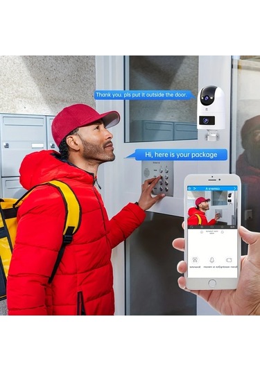 Xuweiwei Tcre 1296p Akıllı Kamera 2.4g Ve 5g Wifi Çift Lens Otomatik Takip Ev Güvenlik İçin Kablosuz Dış Mekan